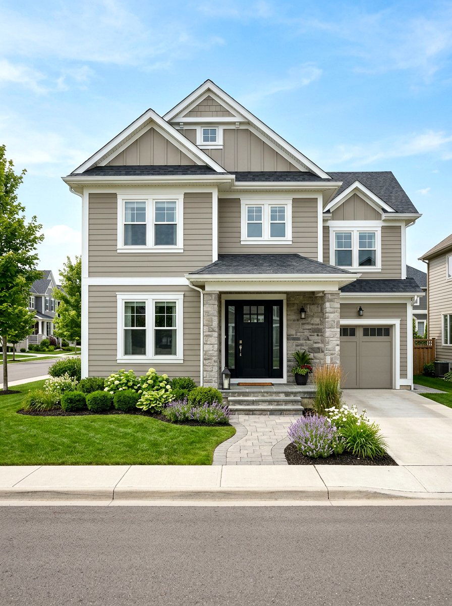 Greige House White Trim - 30 house trim color ideas