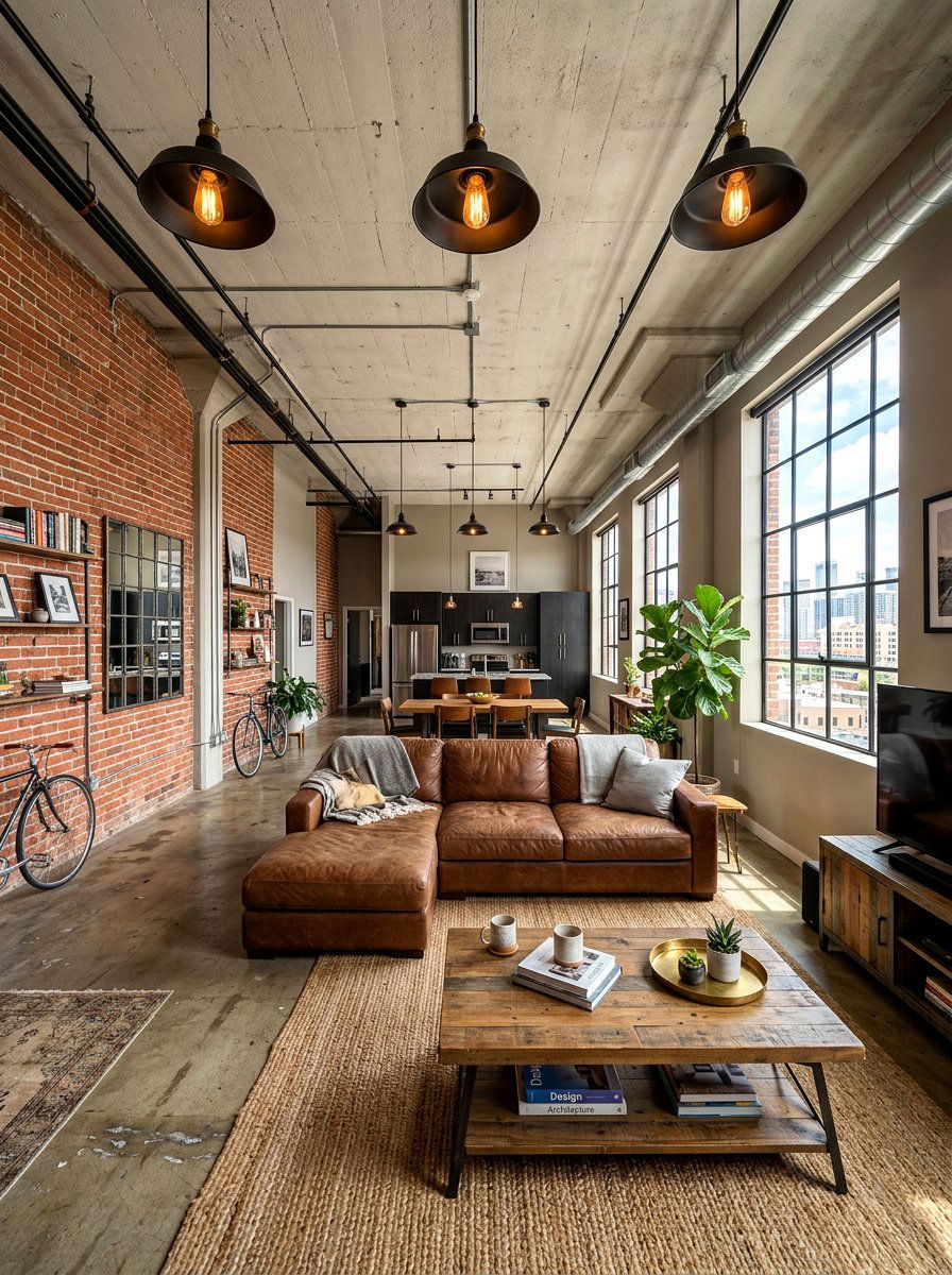 Greige Industrial Loft - 30 greige room ideas