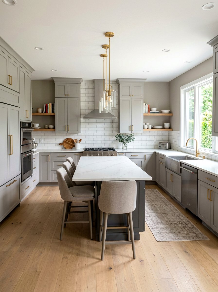 Greige Kitchen Wall - 30 kitchen wall color ideas