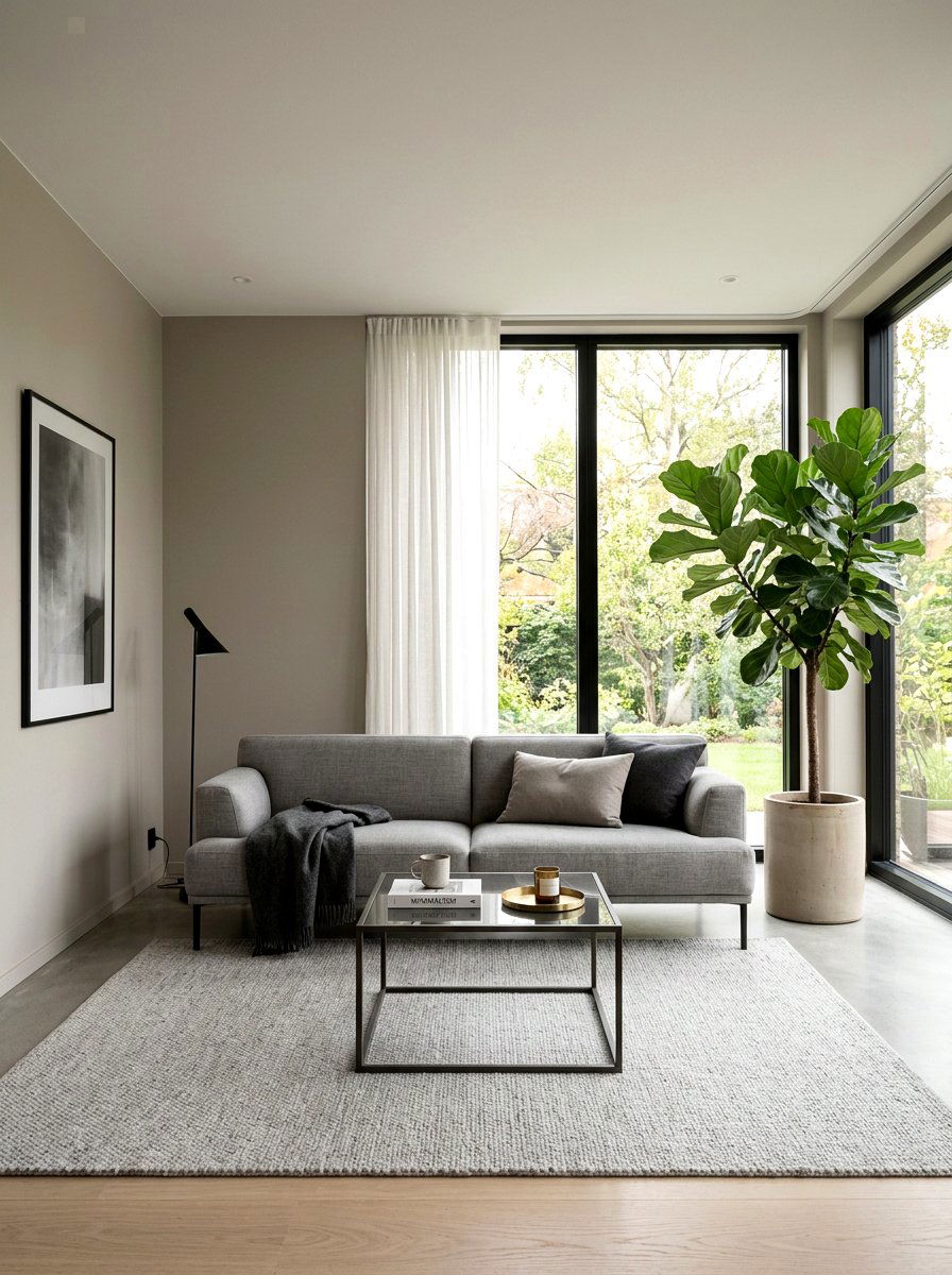 Greige Minimalist Interior - 30 greige room ideas