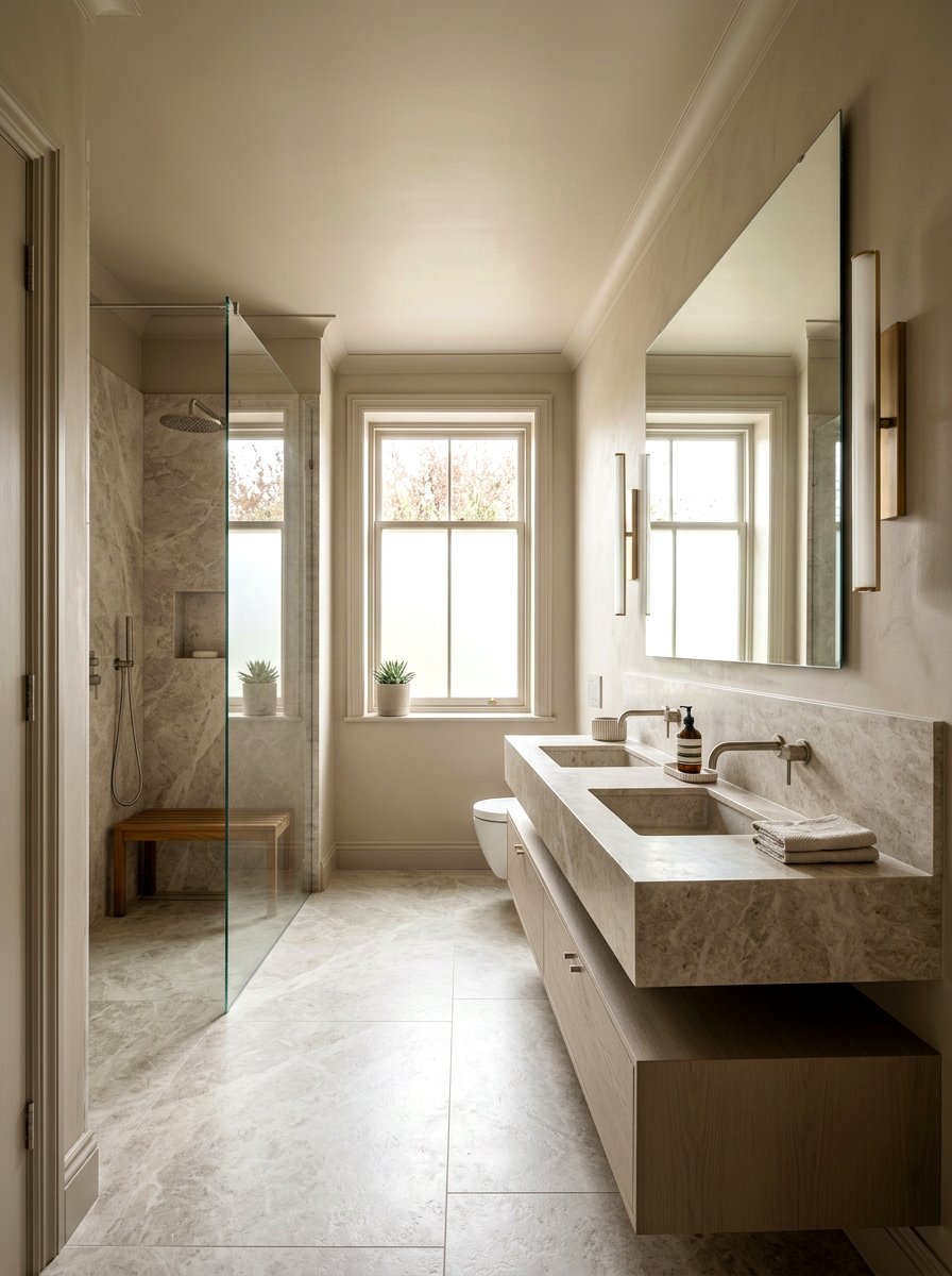 Greige Neutral Bathroom - 30 bathroom drenching ideas