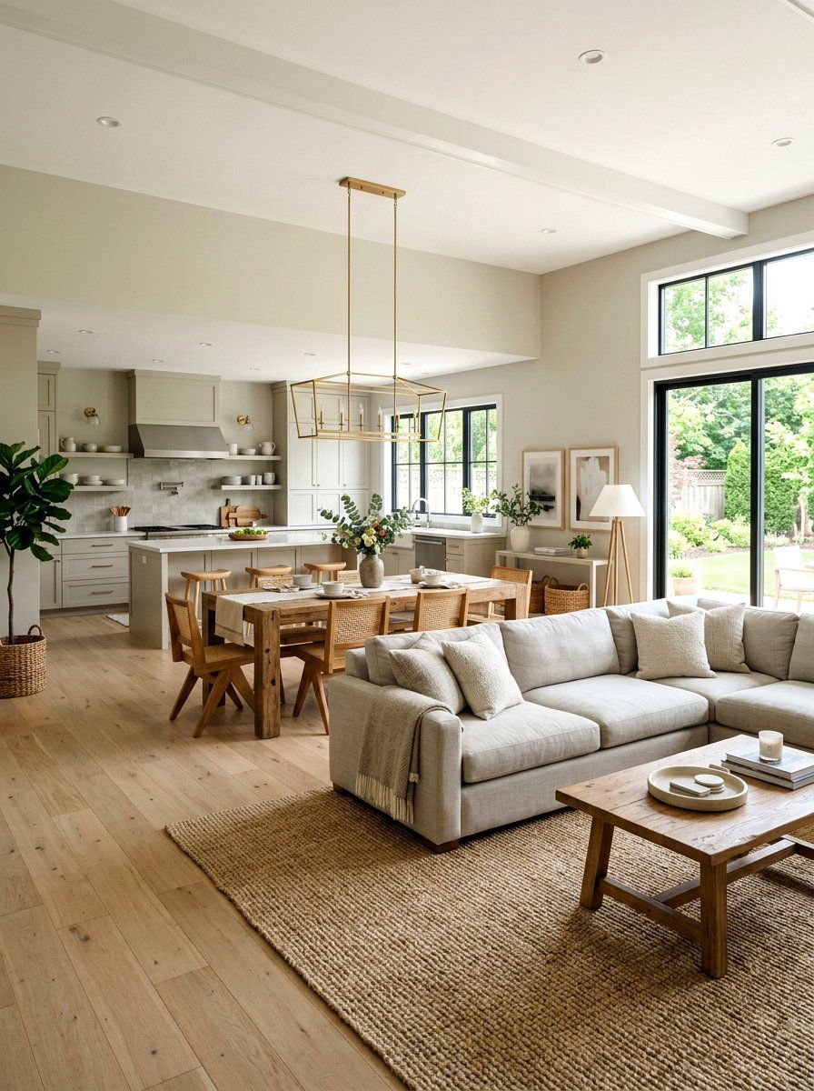 Greige Open Floor Plan - 30 greige room ideas