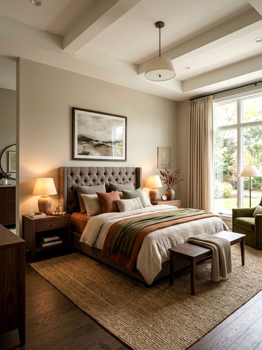 Greige Primary Bedroom - 30 warm neutral paint ideas