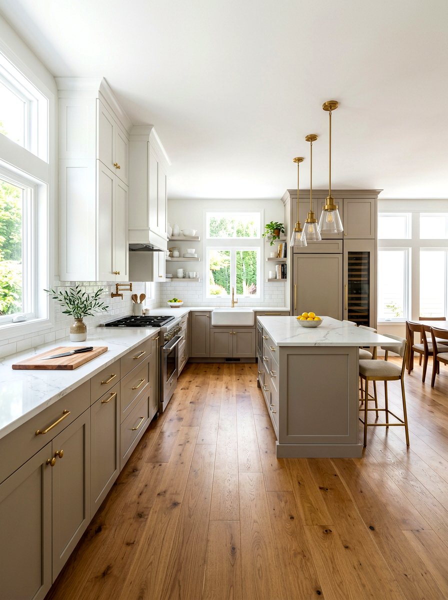 Greige and white kitchen cabinets - 30 two tone kitchen cabinet ideas