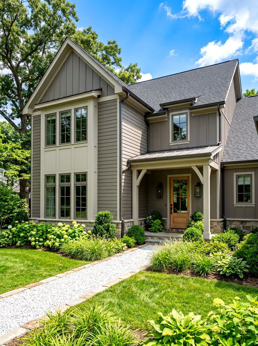Greige exterior window trim - 30 exterior window trim color ideas