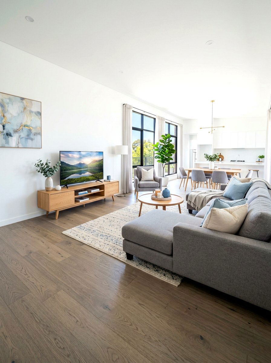 Greige hardwood floor - 30 hardwood floor stain ideas