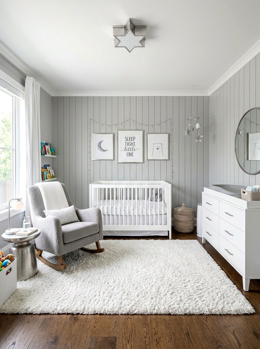 Grey And White Nursery - 30 gender neutral baby room ideas