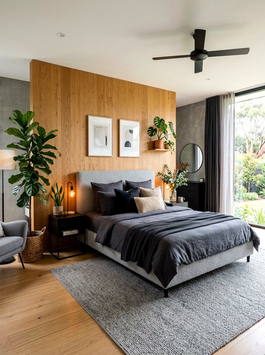 Grey Boucle Bed - 30 boucle bedroom ideas