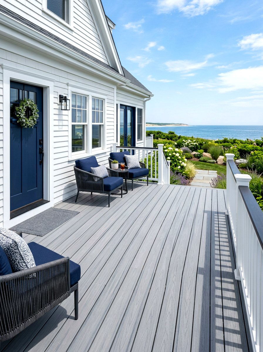 Grey Composite Front Deck - 30 front deck ideas