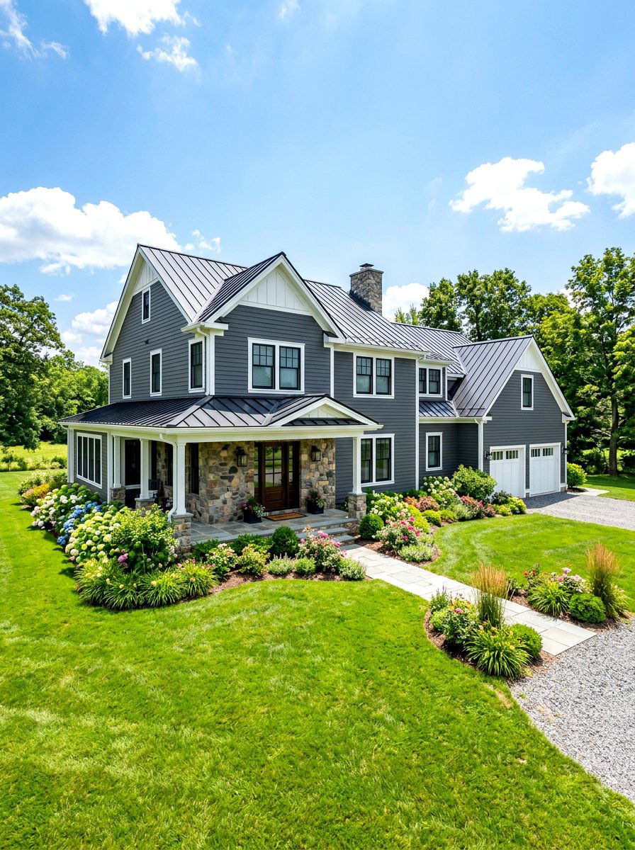 Grey Country Exterior - 30 country house exterior ideas