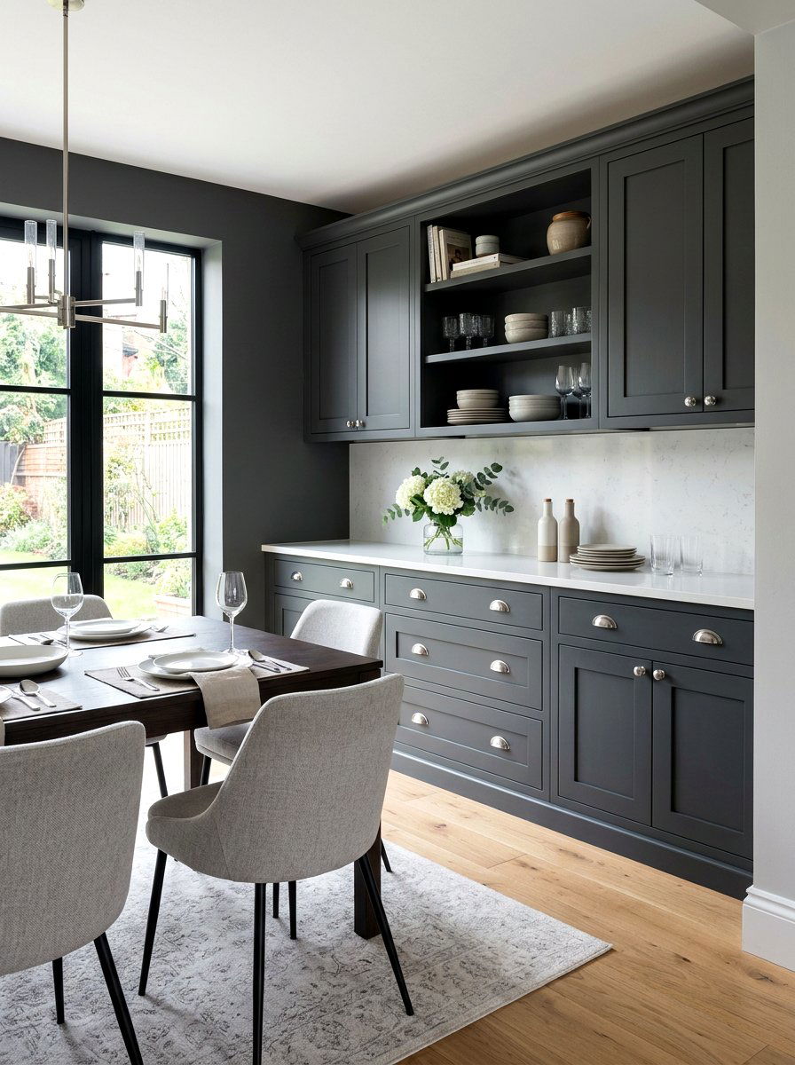 Grey Dining Room Built In Buffet - 30 built in buffet dining ideas