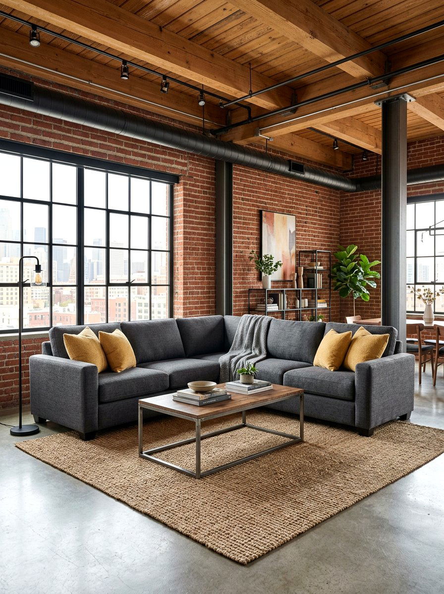 Grey Fabric Sectional - 30 family room sectional ideas