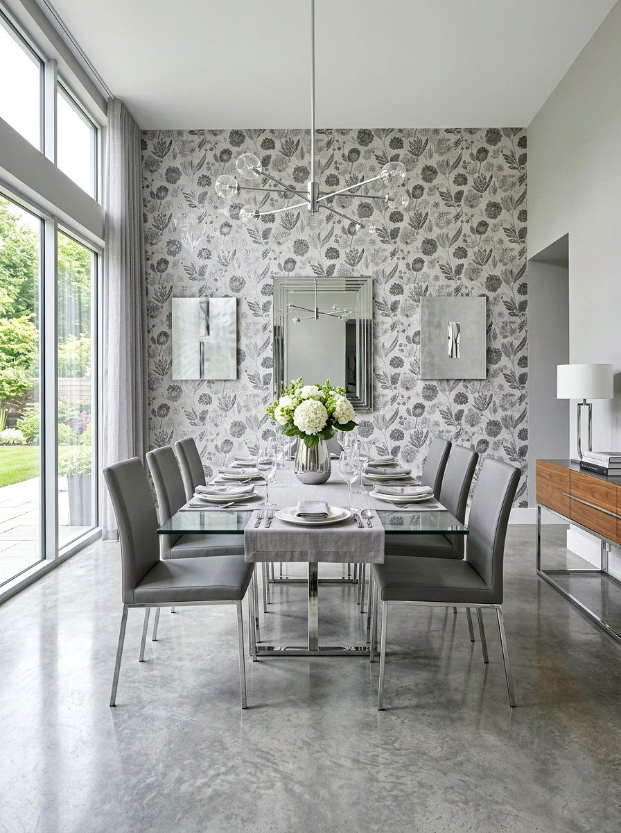 Grey Floral Wallpaper - 30 floral dining wallpaper ideas