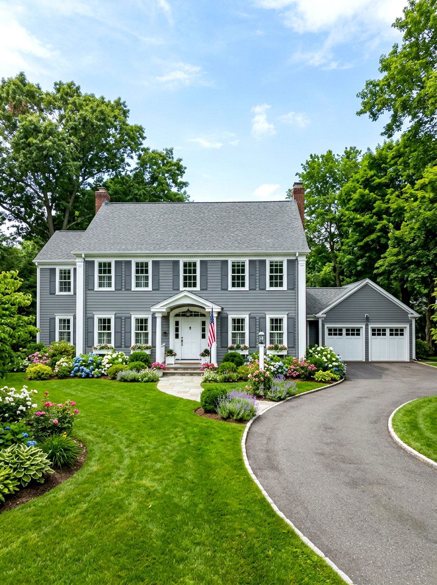 Grey House White Trim - 30 house trim color ideas