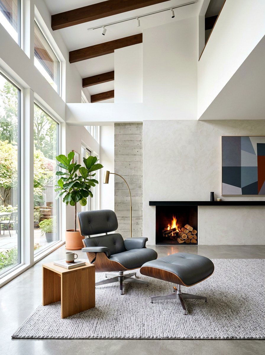 Grey Leather Chair Contemporary Room - 30 leather accent chair ideas