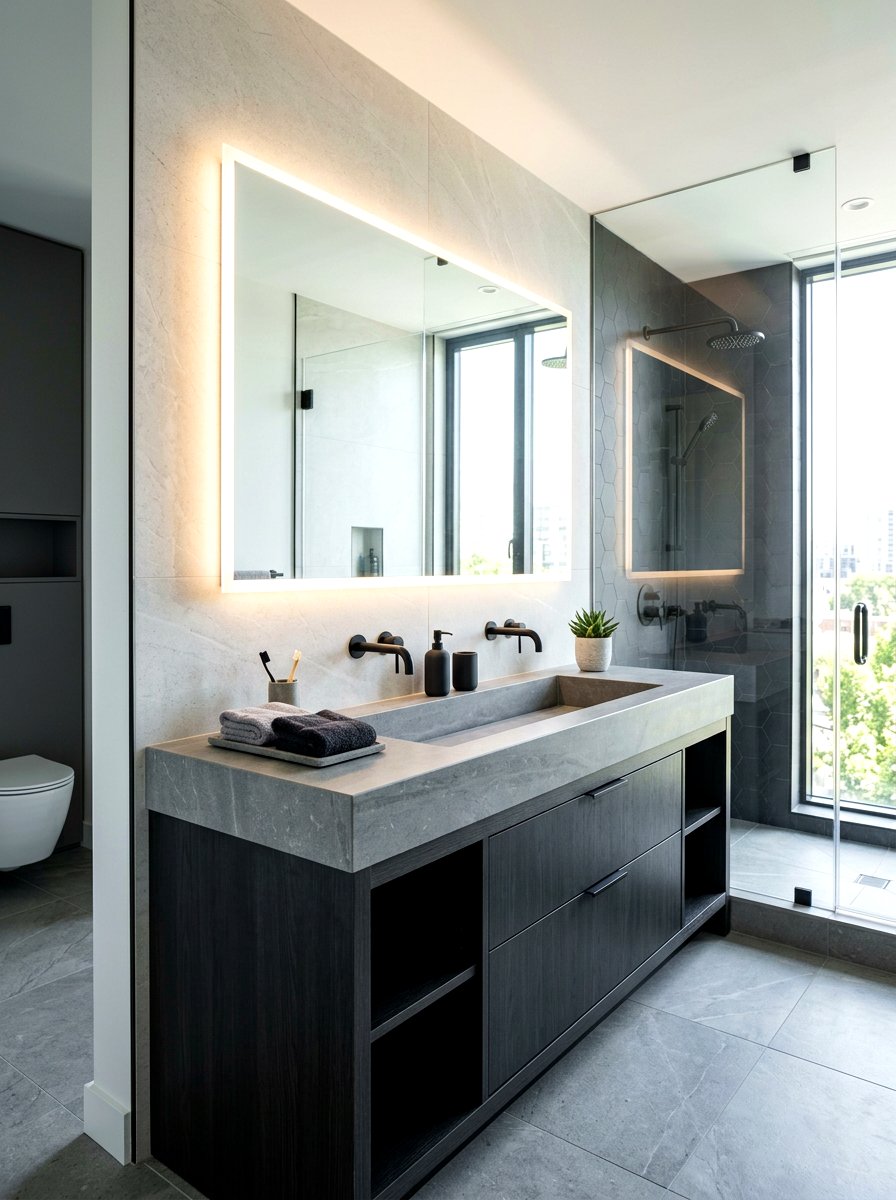 Grey Limestone Bathroom Vanity - 30 limestone bathroom ideas