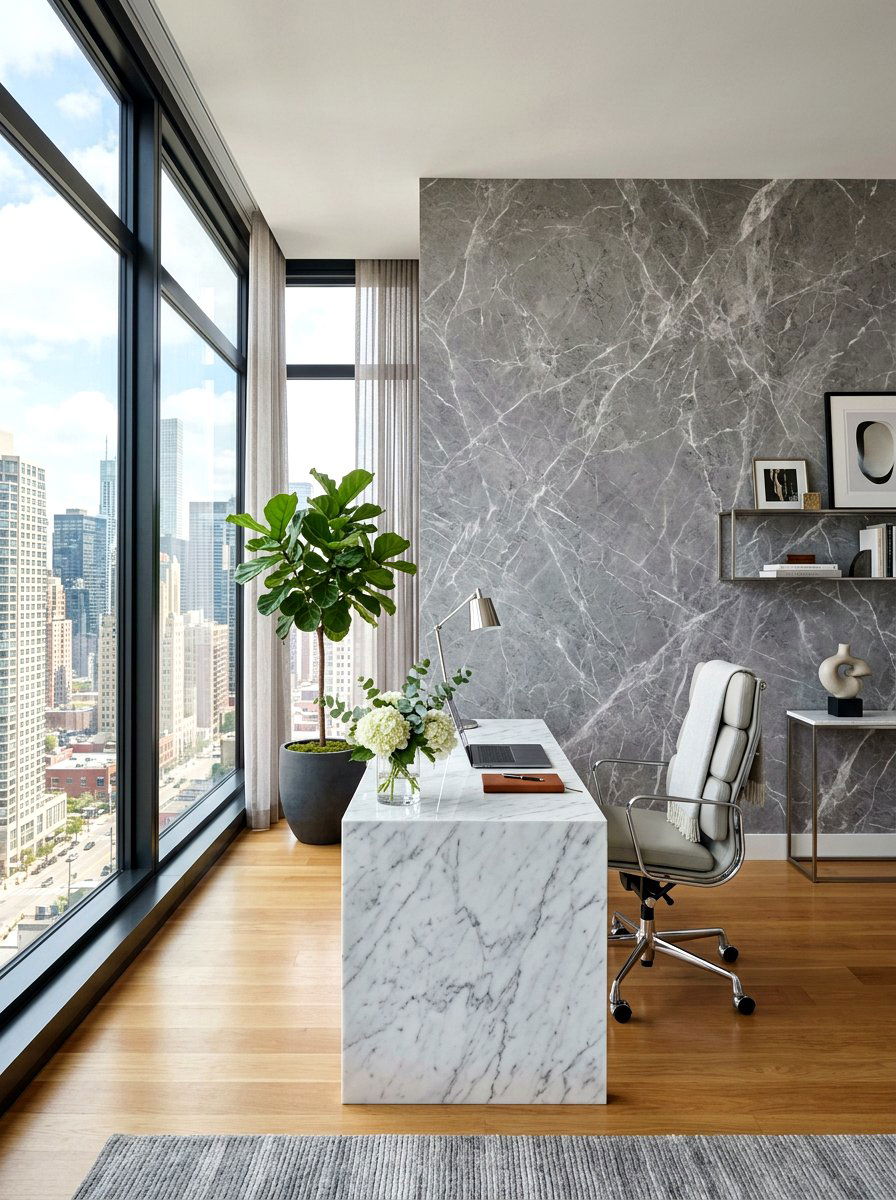 Grey Marble Wallpaper - 30 office wallpaper ideas