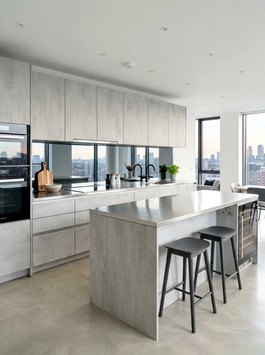 Grey Mirror Backsplash - 30 mirror backsplash ideas