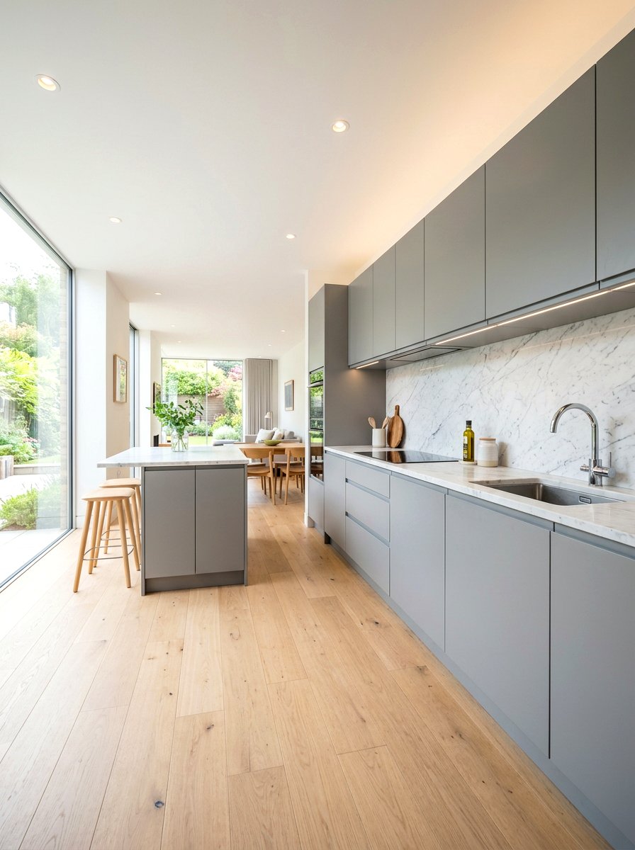 Grey Modern Cabinets - 30 scandi kitchen ideas