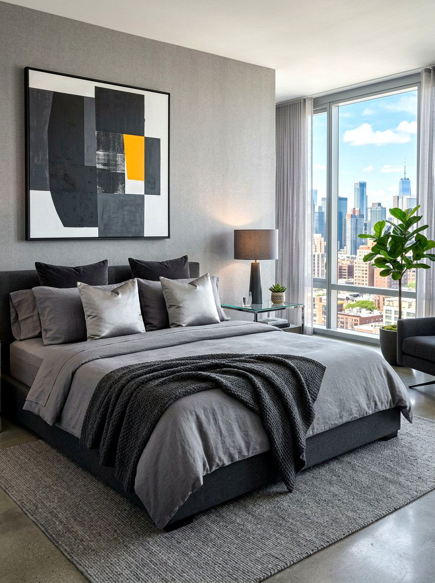 Grey Monochromatic Bedding - 30 bedscape styling ideas