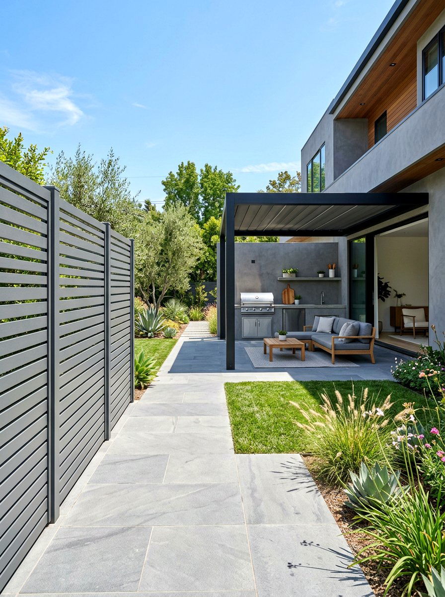 Grey Powder Coated Aluminum Panel - 30 laser cut privacy panel ideas