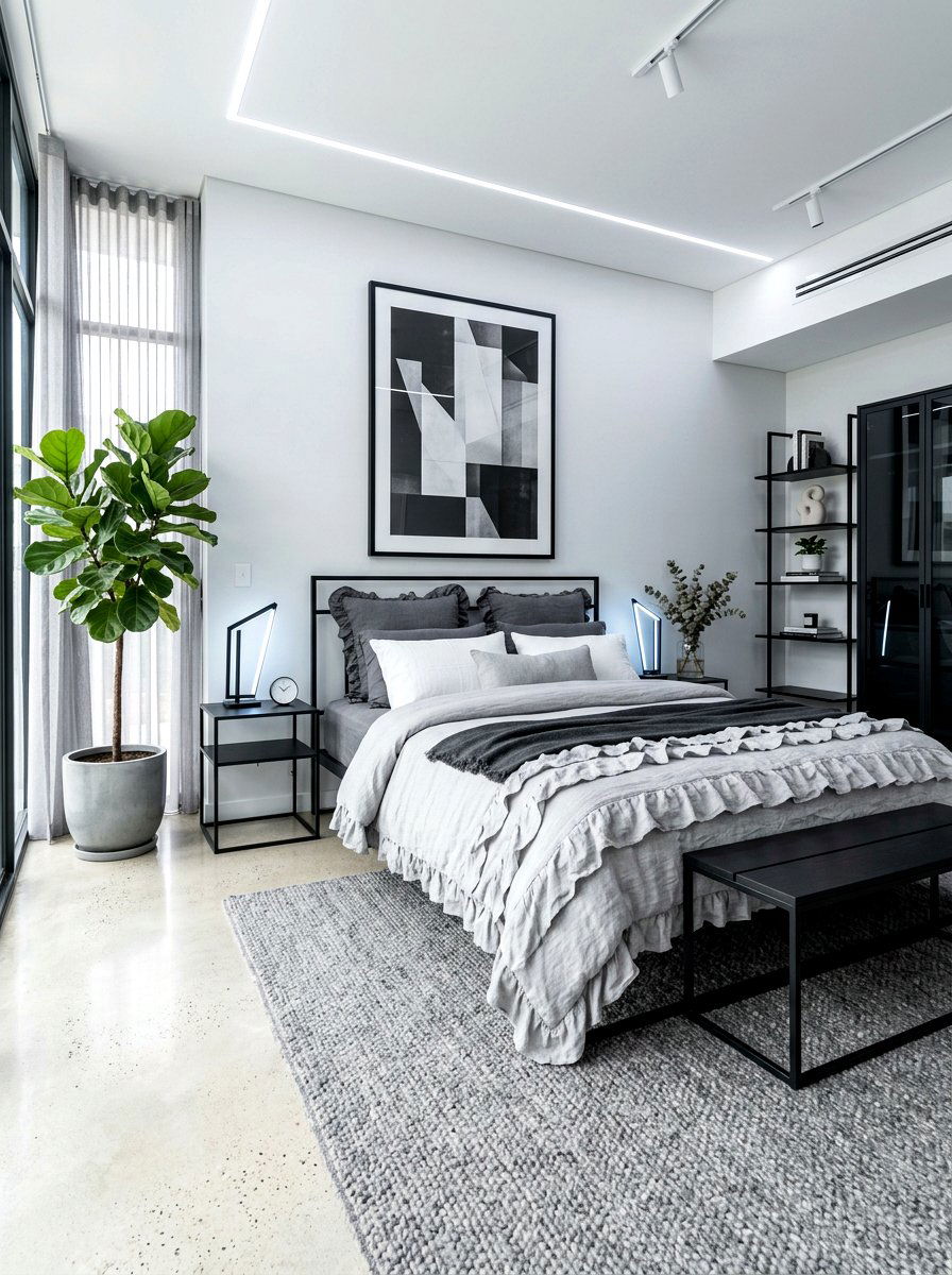 Grey Ruffle Duvet Cover Modern Bedroom - 30 romantic ruffle bedroom ideas