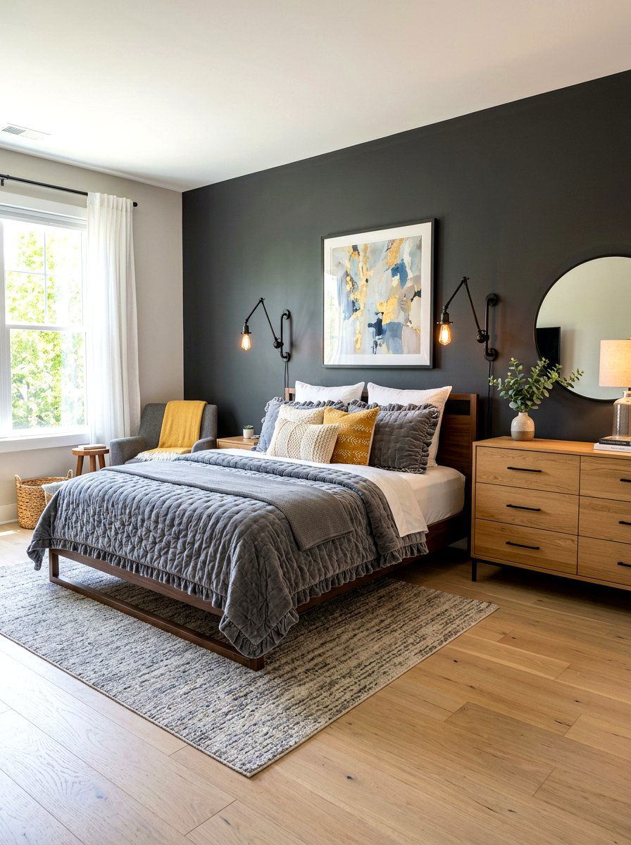 Grey Ruffled Quilt - 30 ruffled bedding bedroom ideas