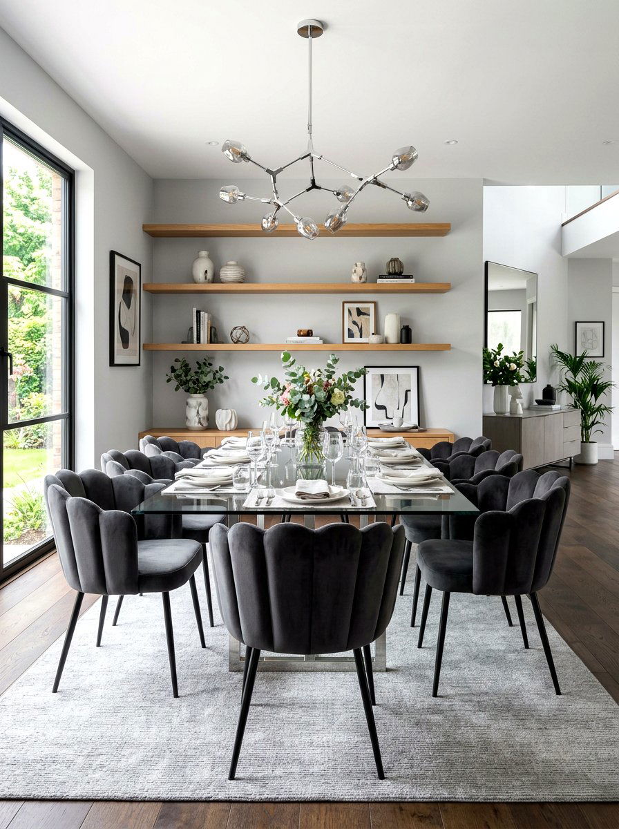 Grey Scalloped Dining Chair - 30 scalloped dining chairs ideas
