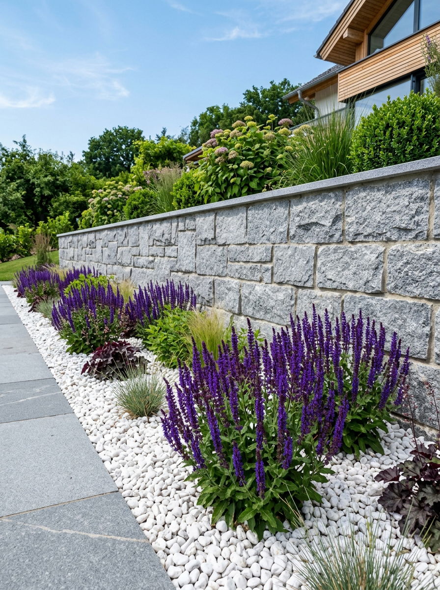 Grey Stone Retaining Wall - 30 stone retaining wall ideas