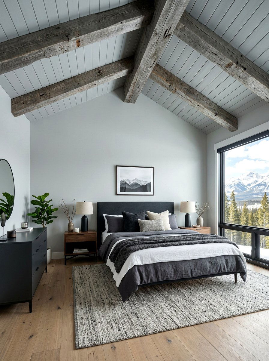 Grey Toned Rustic Beams - 30 rustic beam ceiling ideas
