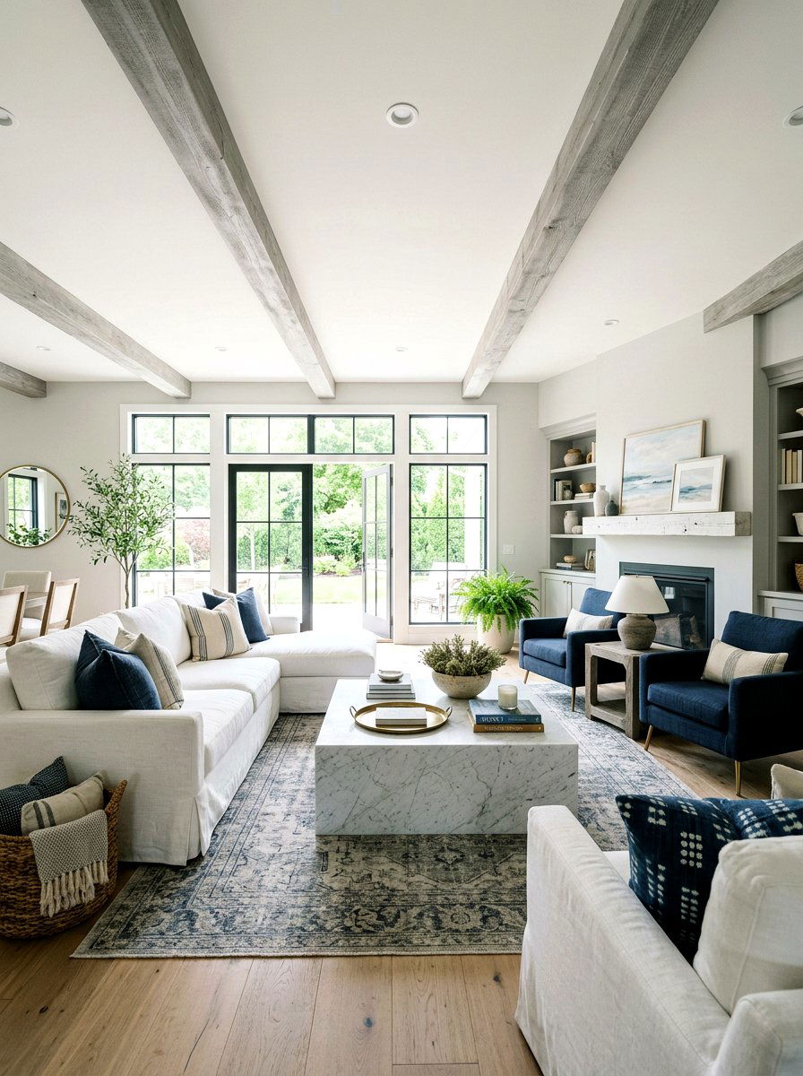 Grey Wash Wood Beam - 30 wood beam ceiling ideas