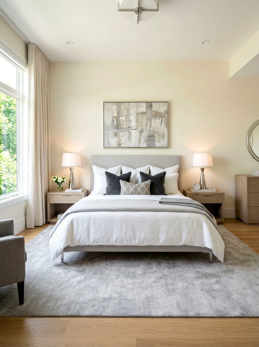 Grey and cream bedroom - 30 cream bedroom ideas