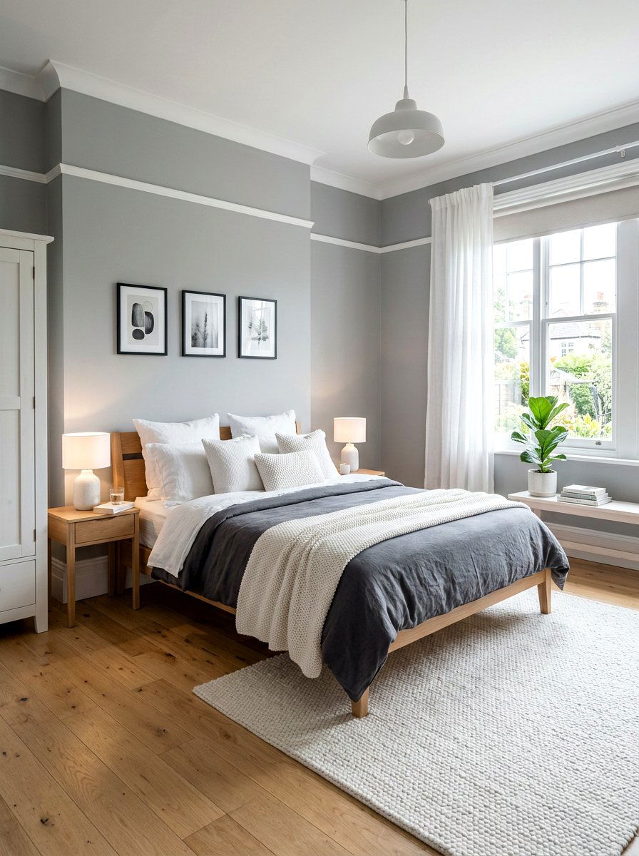 Grey and white scandi bedroom - 30 Scandinavian bedroom ideas