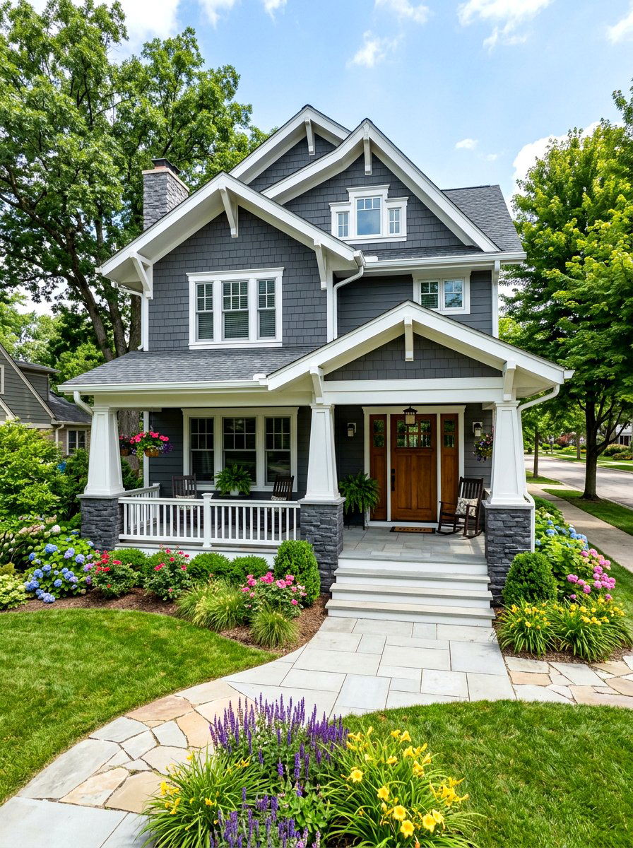 Grey craftsman house porch - 30 craftsman front porch ideas