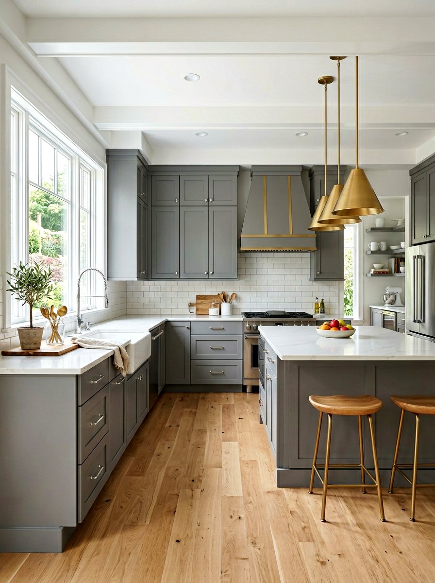 Grey kitchen mixed metals - 30 mixed metal kitchen ideas