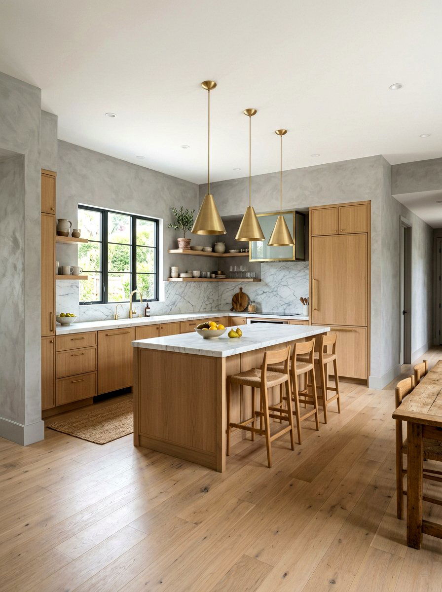 Grey limewash kitchen - 30 limewash wall ideas