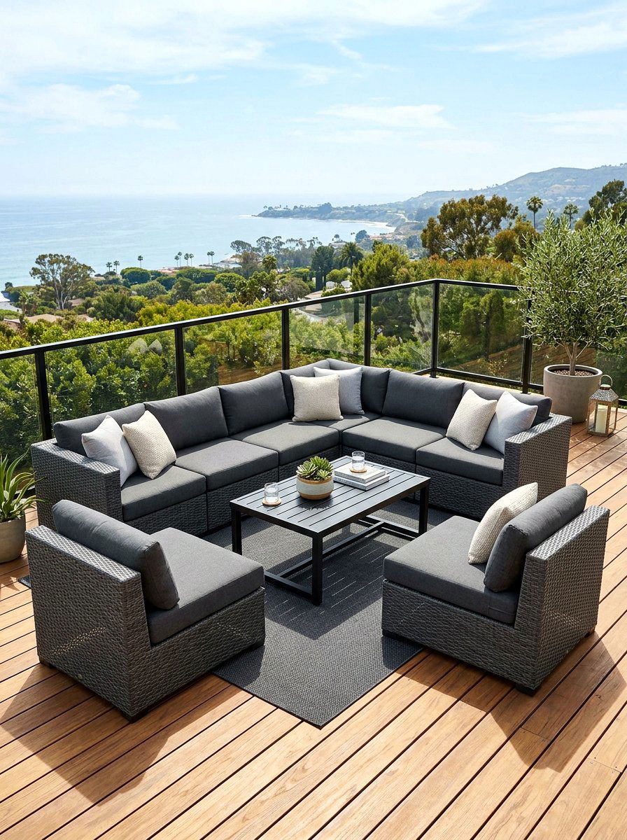 Grey modular patio furniture collection - 30 outdoor modular sofa ideas