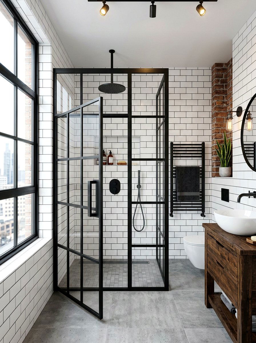 Grid Glass Shower - 30 bathroom shower ideas