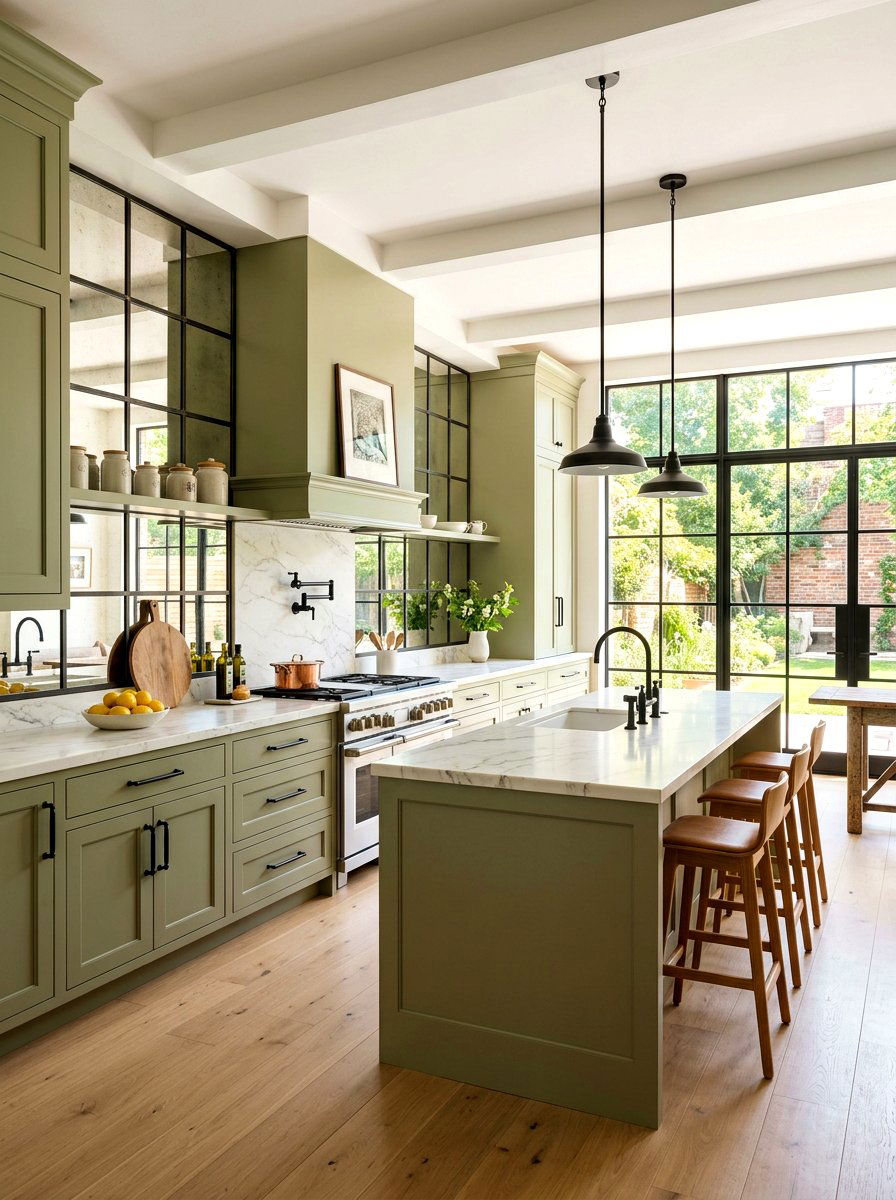 Grid Pattern Mirror - 30 mirror backsplash ideas