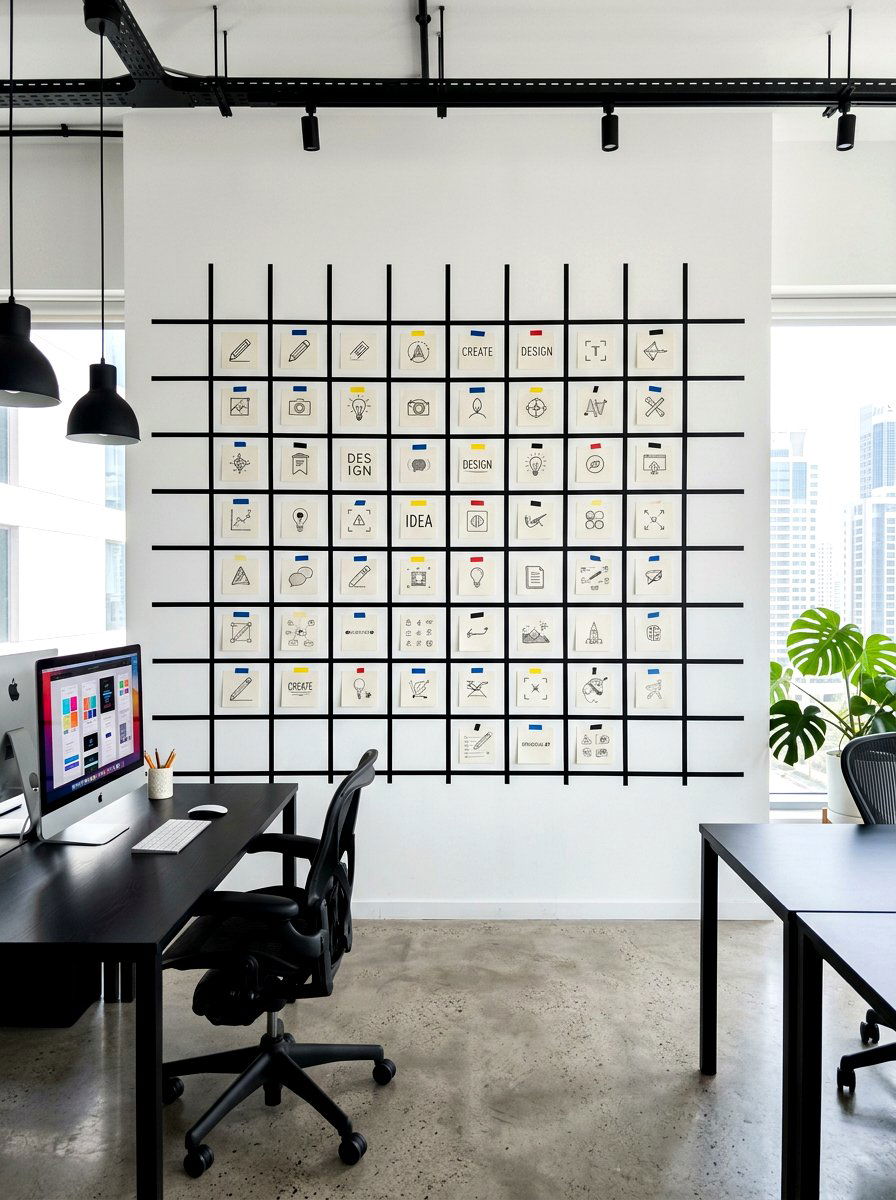Grid Tape Pattern - 30 mood board wall ideas