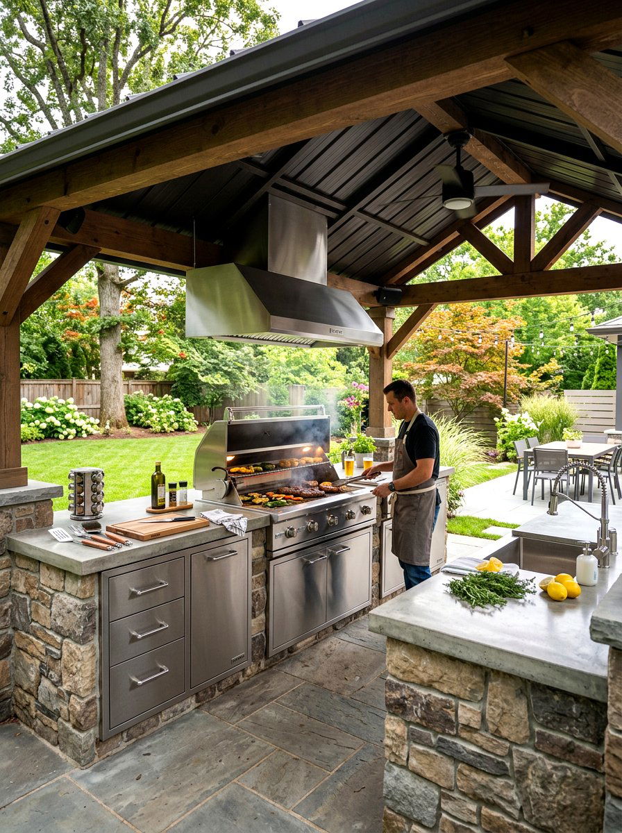 Grilling Station Pavilion Kitchen - 30 outdoor pavilion kitchen ideas