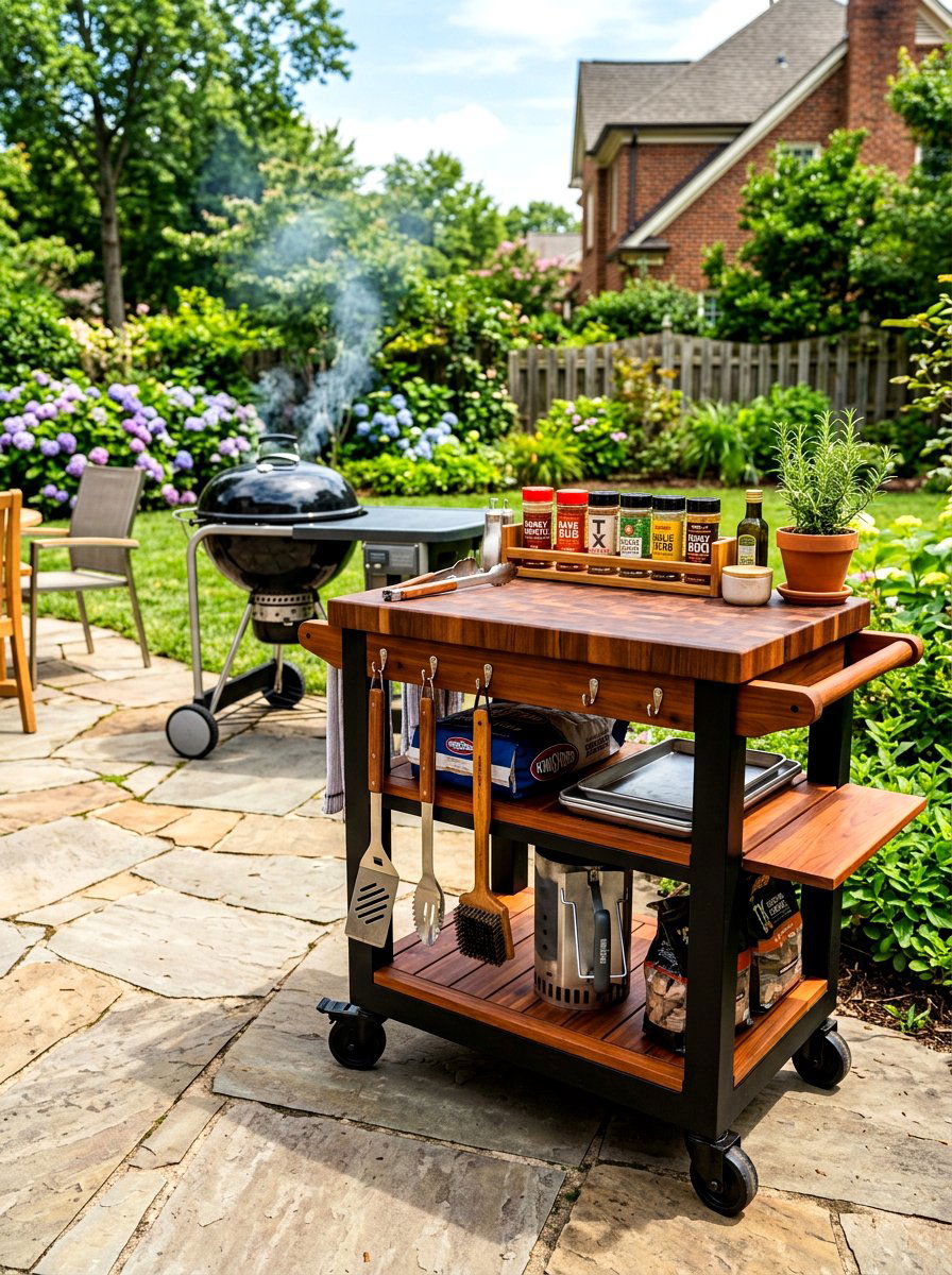 Grilling Station Rolling Cart - 30 rolling cart storage ideas