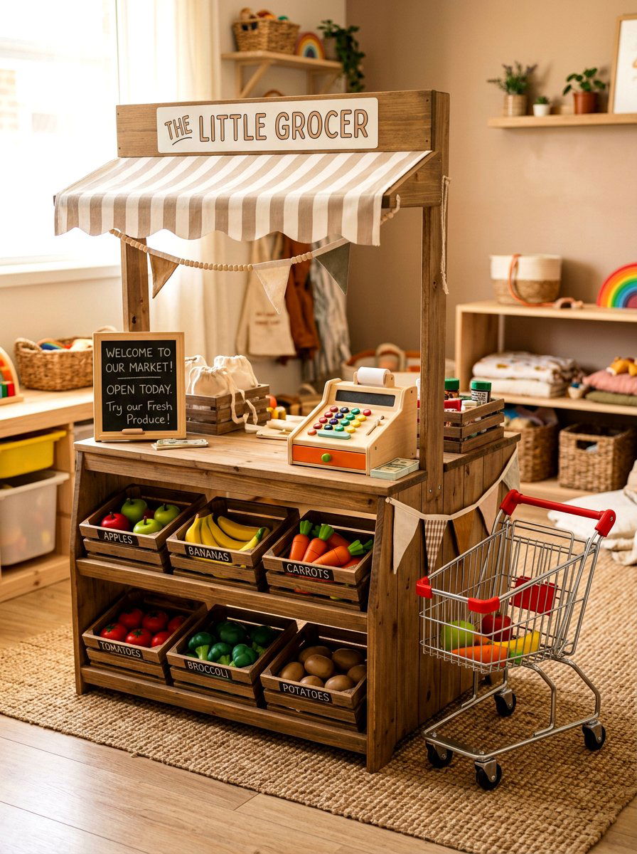 Grocery Store Role Play Shop - 30 imaginative play corner ideas