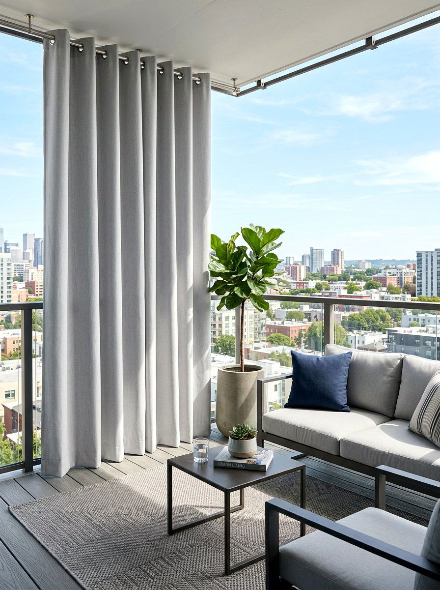 Grommet Top Outdoor Privacy Panels - 30 balcony privacy curtain ideas