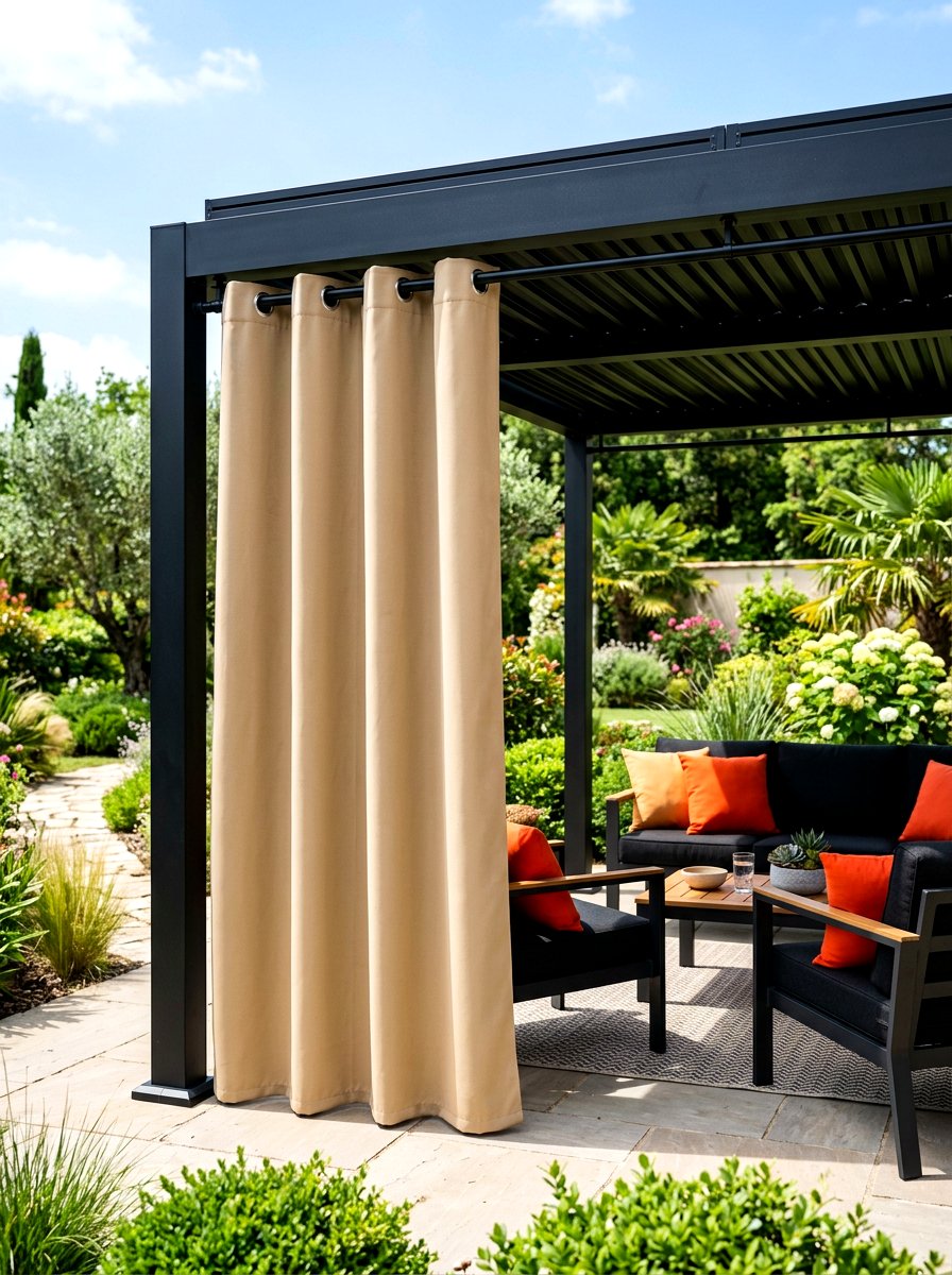 Grommet Top Polyester Curtain - 30 gazebo curtain ideas