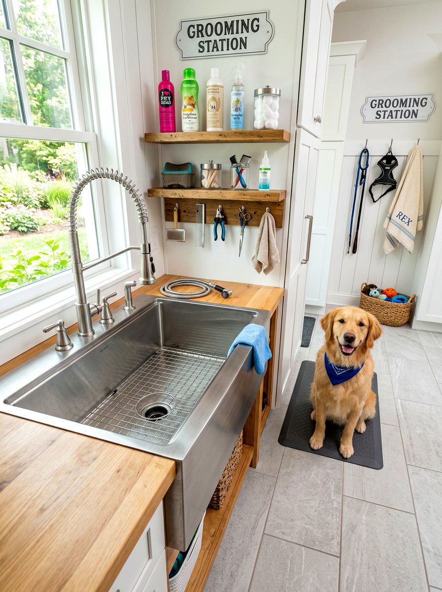 Grooming Station With Sink - 30 entryway pet station ideas