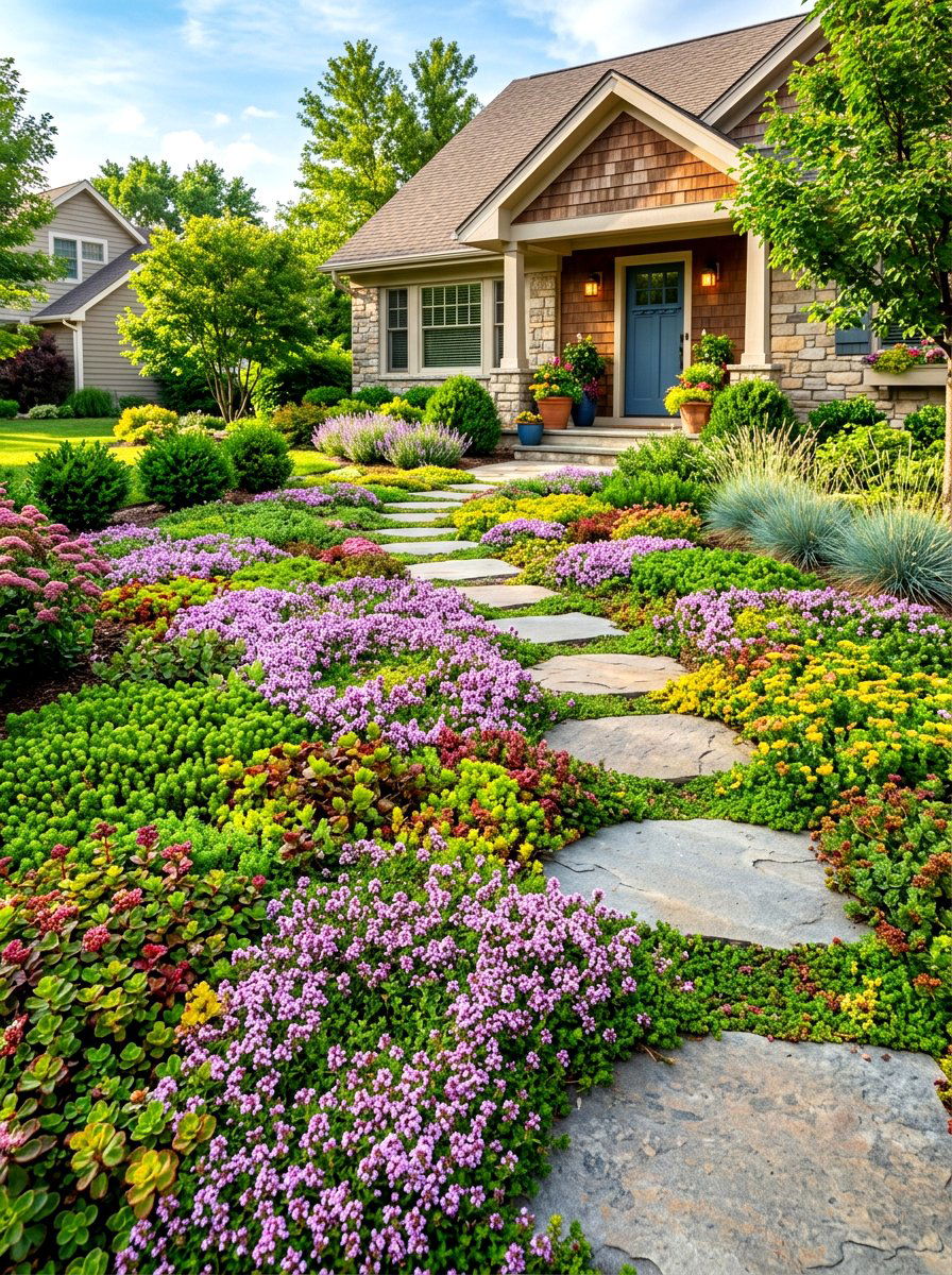 Ground Cover Front Yard - 30 low water front yard ideas