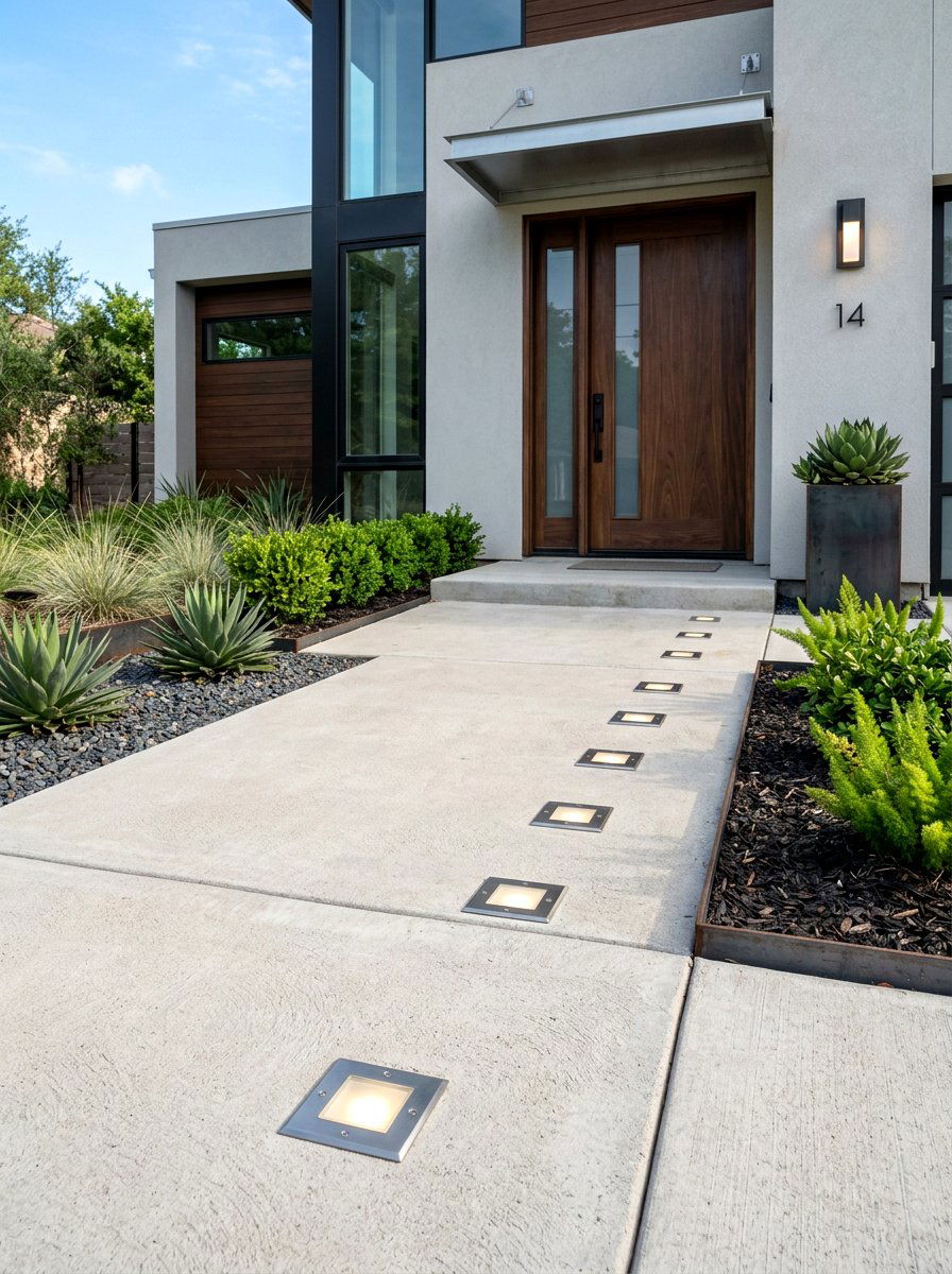 Ground Inset Lighting - 30 front yard lighting ideas