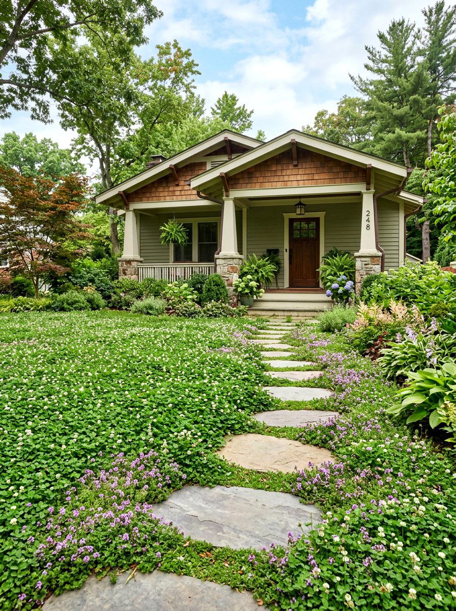 Ground cover landscape - 30 low maintenance front yard ideas