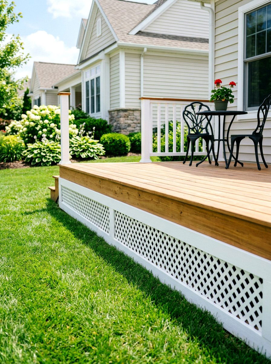 Ground level deck skirting - 30 deck skirting lattice ideas